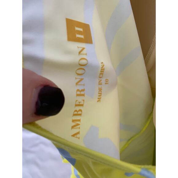 AmberNoon II by Dr. Erum Ilyas UPF 50 Palm Leaf Printed Wrap Swim Dress‎ - Picture 6 of 6